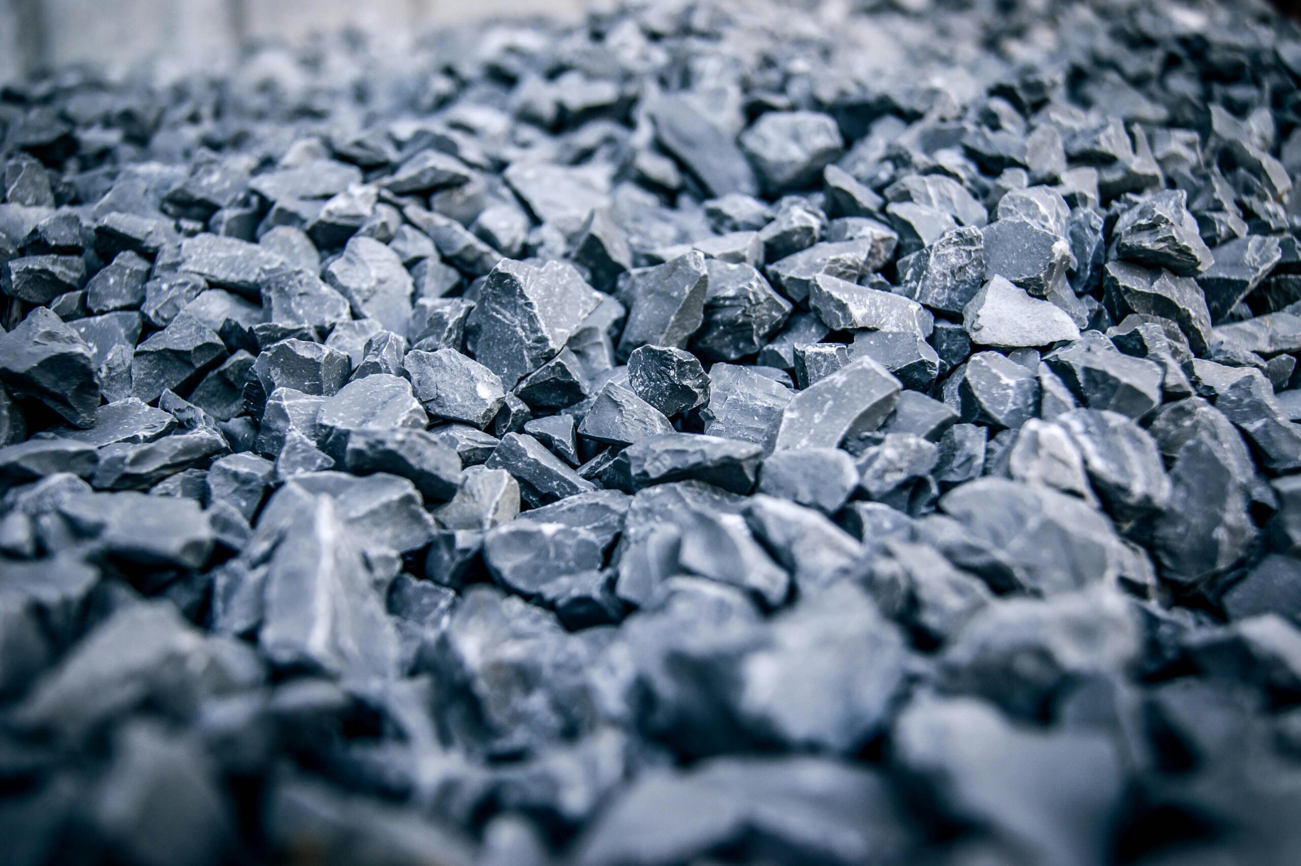 Detailed view of jagged grey stones, highlighting texture and natural pattern.